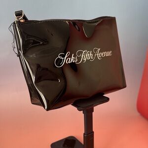 Saks Fifth Avenue Glossy Black Pouch